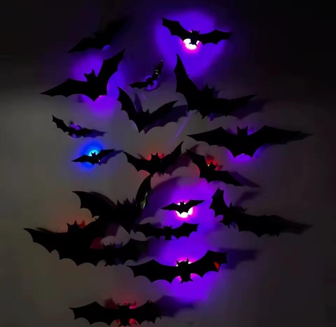 Dekoracyjne nietoperze led na halloween 24szt