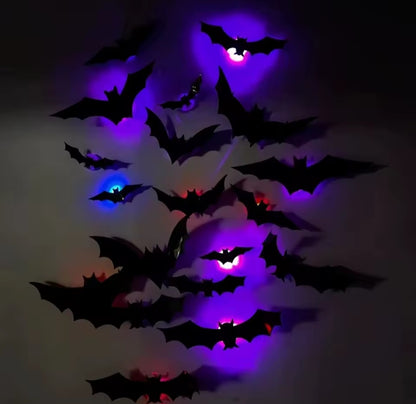 Dekoracyjne nietoperze led na halloween 24szt